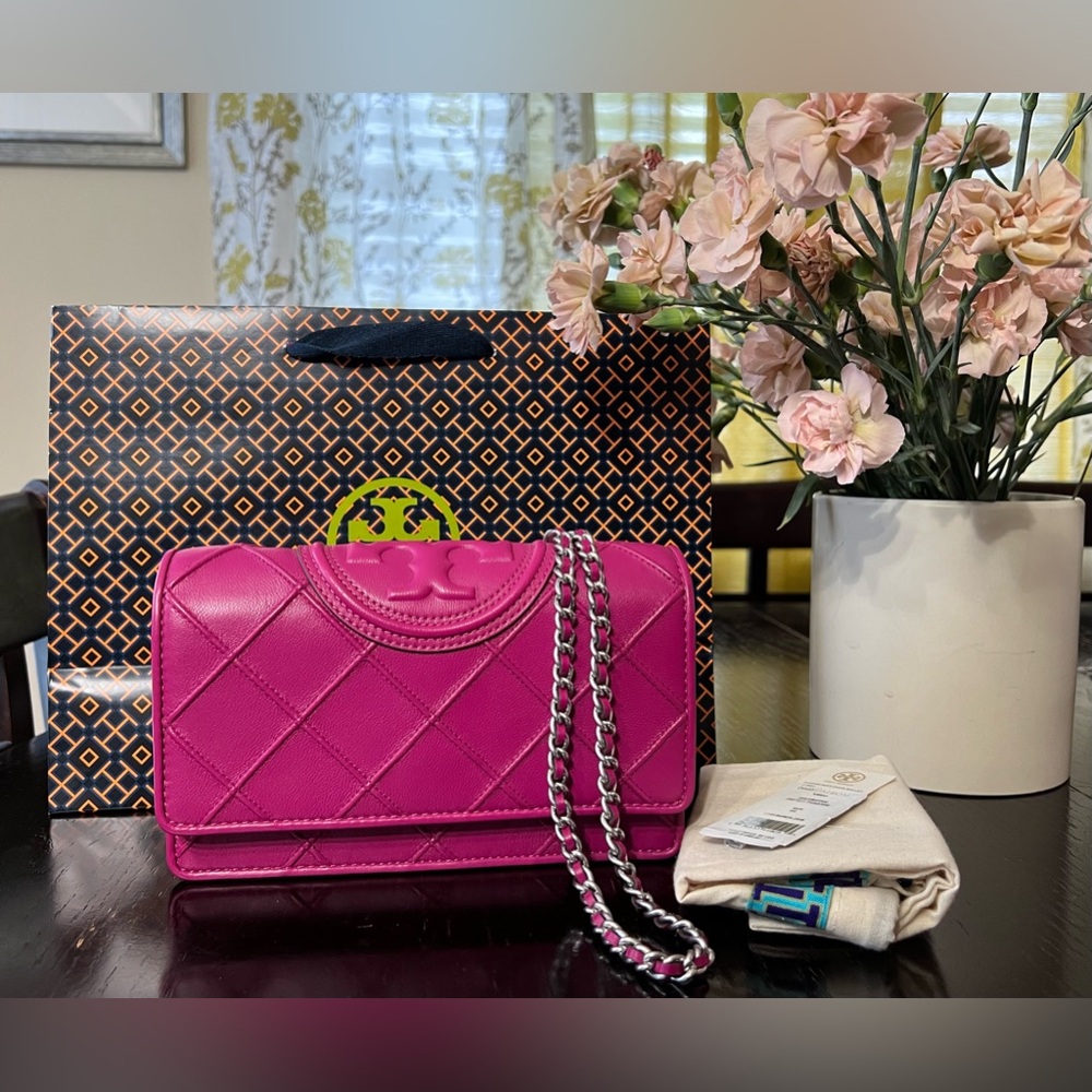 NEW Tory Burch Fleming Soft Chain Braided Crossbody Bag